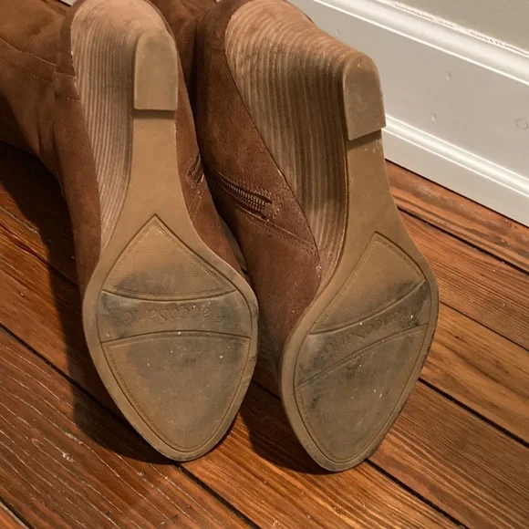 Suede Franco Sarto Wedge Boots - Picture 5 of 8